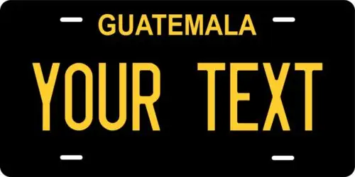 Guatemala Black Yellow Custom Personalized License plates Auto Bike Motorcycle Aluminum