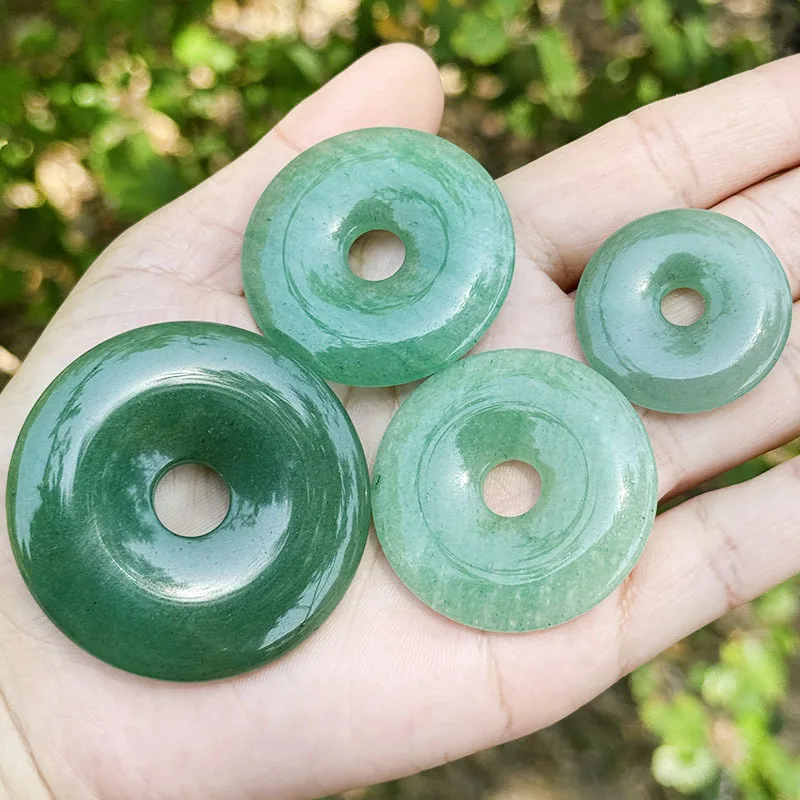 الطبيعية الخضراء افينتورين دونت خواتم حجر الخرز ل عقد دي اي واي سوار قلادة صنع المجوهرات الخرز 1 قطعة 30 مللي متر 40 مللي متر 50 مللي متر