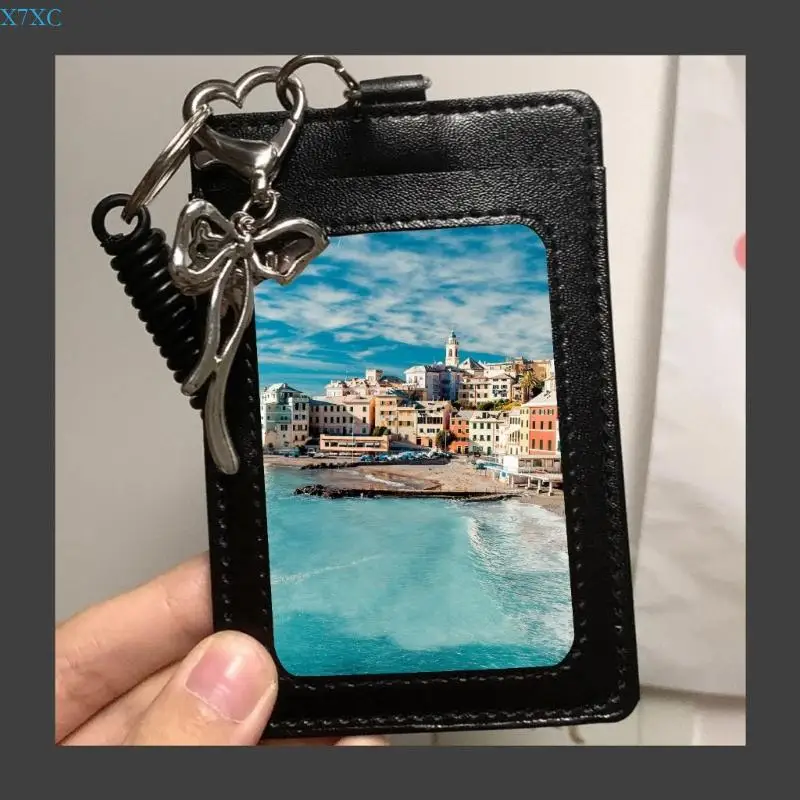 

X7XC Lovely Cats Photocard Holder Campus Card Holder with Keychain Credit Card Cover