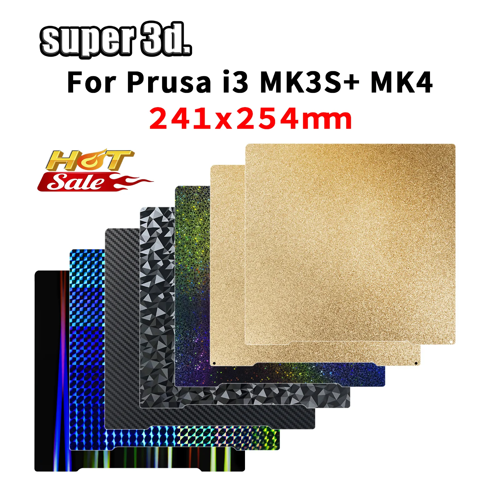 

MK3 PEO PET Sheet for Prusa i3 MK3S Build Plate Double Sided PEI Powder Coated Sheet Spring Steel PEI Sheet for Prusa i3 MK4 Bed