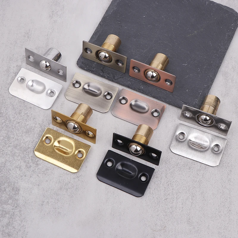 

Door Top Bead Stainless Steel Pure Copper Spring Invisible Door Beads Lock Closet Ball Catch Latch For Door Improvement Hardware