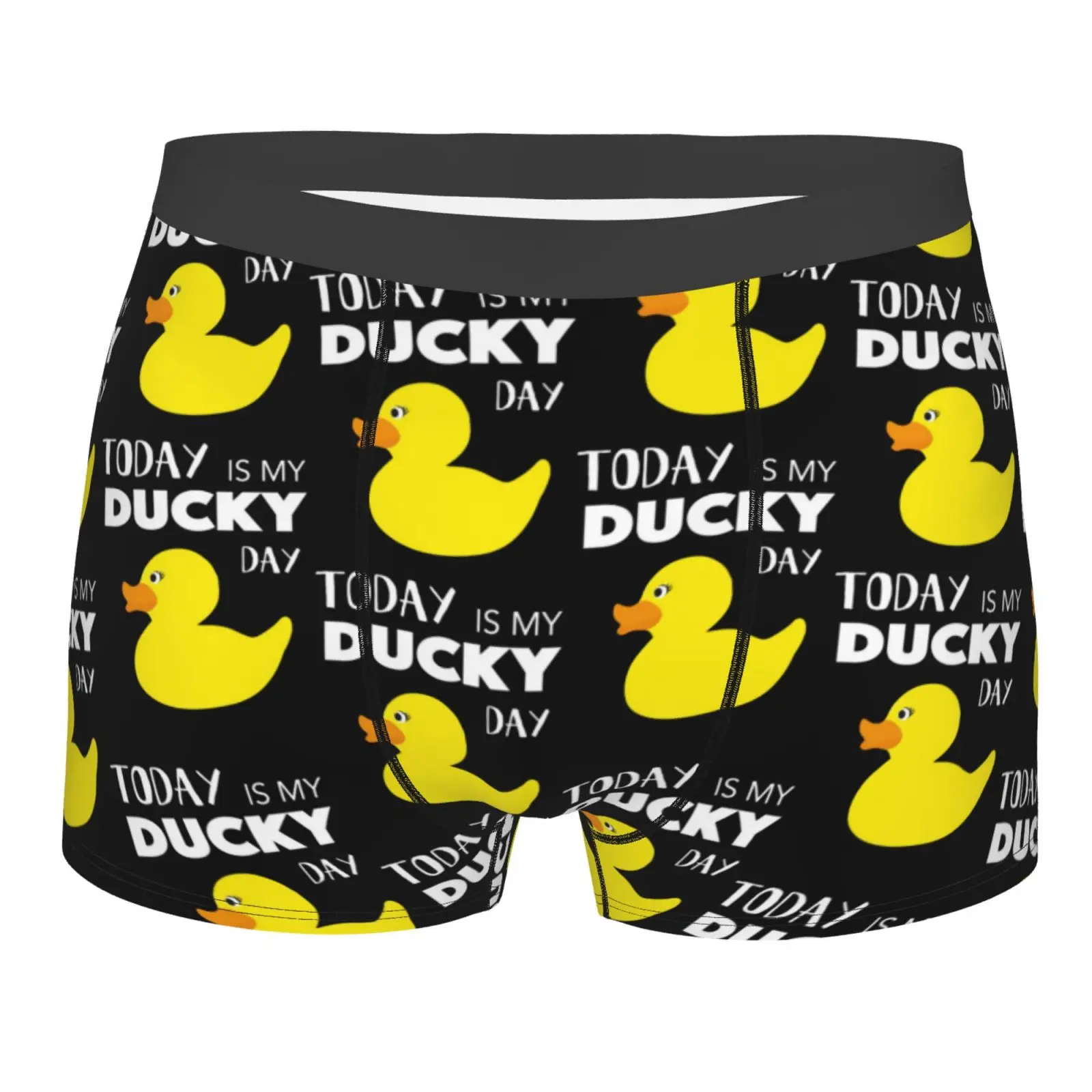 Cartoon Yellow Ducks Pattern Print Underwear Men Stretch Boxer Briefs Shorts Panties Soft Sexy Underpants for Male
