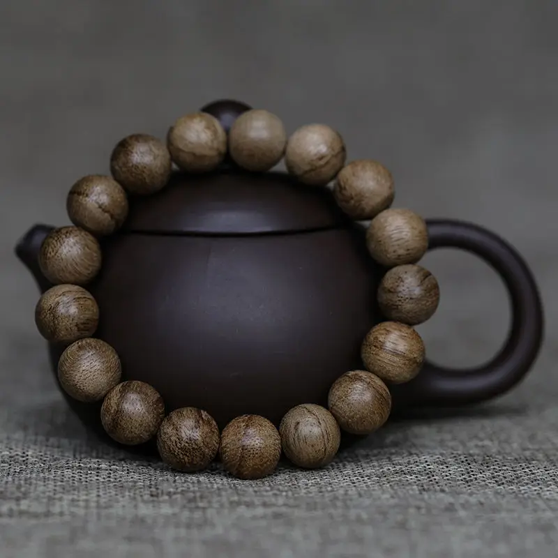 Pulsera de madera de agar Natural para hombres y mujeres, pulsera de manualidades Kyara de la serie Xingzhou, cuentas de Buda de 12mm