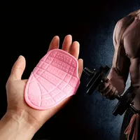 2Pcs 10x14cm Non-Slip Rubber Weightlifting Gloves Silicone Palm Protection Grip Pad for Dumbbell Home Gym Strength Training Tool