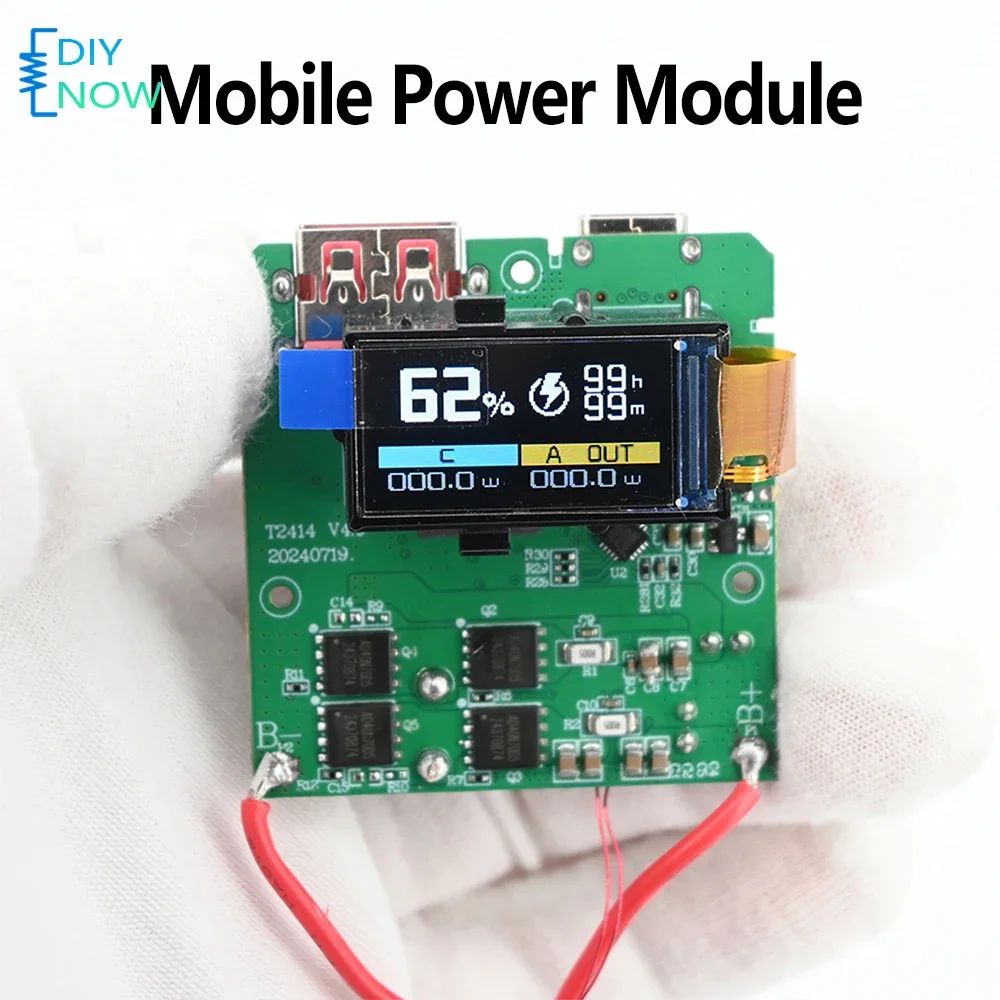 100W Fast Charging Module PD Quick Charge Power Bank Mainboard with TFT Color Display for DIY Portable Charger