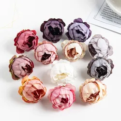 10Pcs Artificial Flowers Wall Wedding Valentine's Decoration Home Scrapbooking Decora Wreath Diy Gifts Candy Box Silk Peony Head
