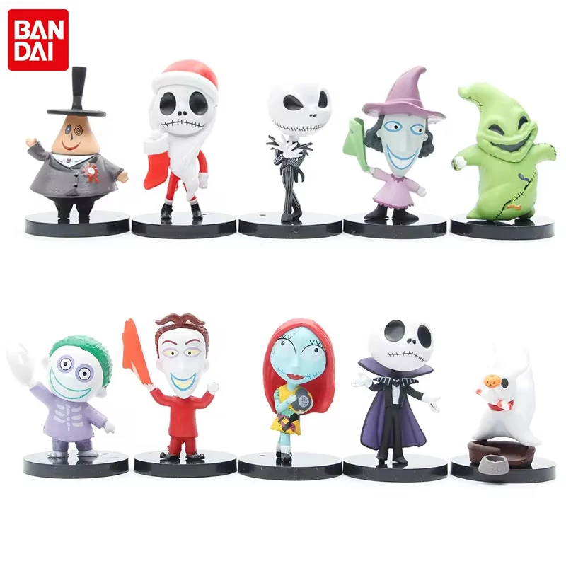 10pcs/set  Nightmare Sally Jack Skellington Christmas Anime Figure PVC Model Vinyl Figurine Halloween Gift Action Figure Toys