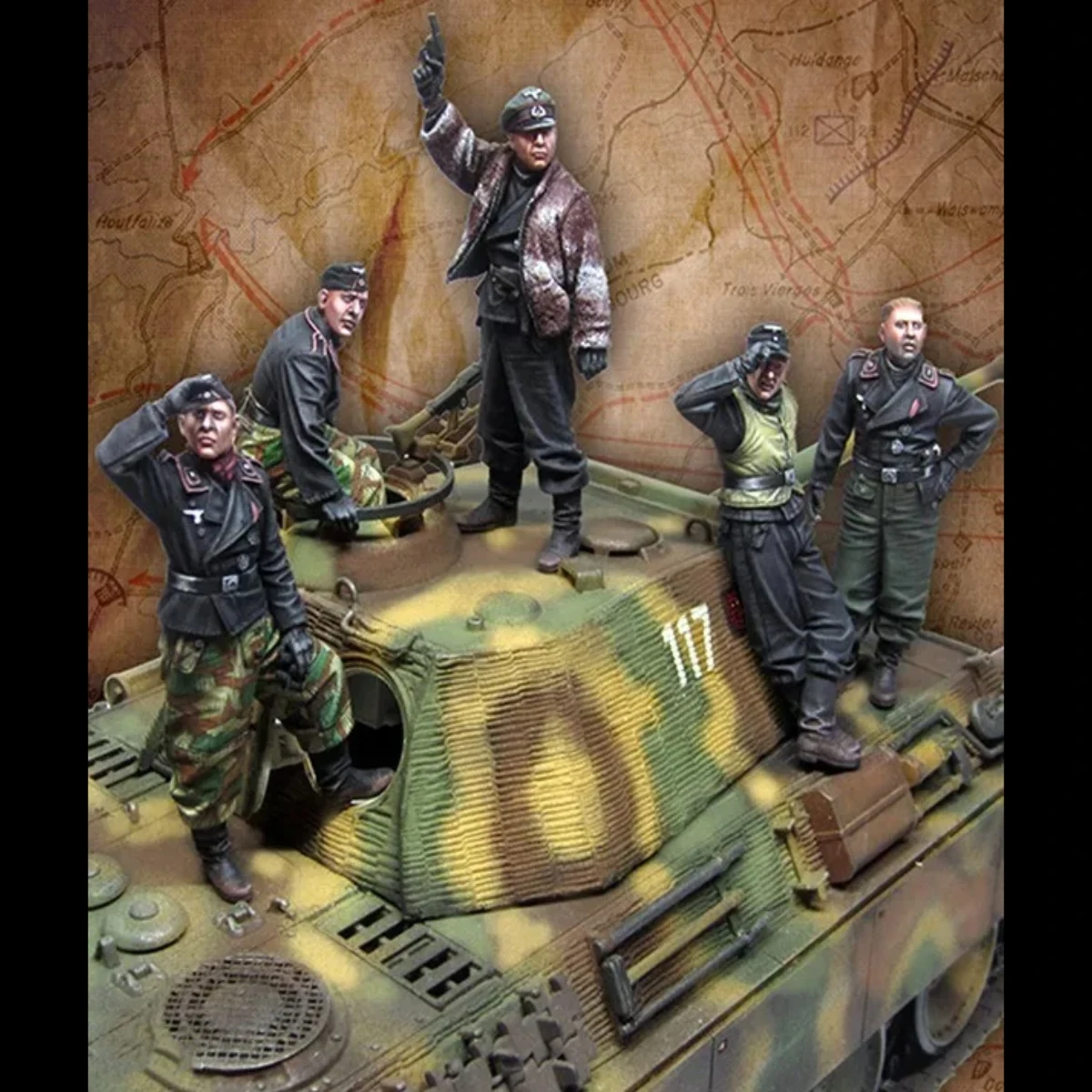 

1/35 resin soldier model GK German tank crew (5 members) Unassembled and unpainted DIY kit 873R
