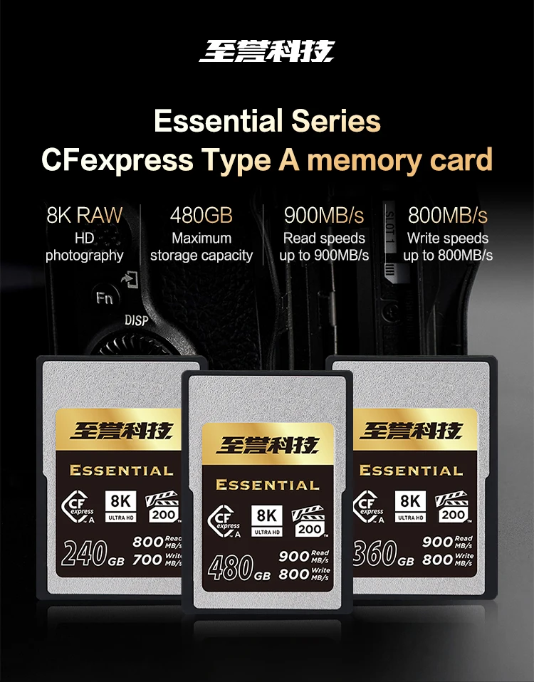 Exascend Original 8K UHD CFexpress Typ-A Karte VPG200 CFA Speicherkarte für Sony Kamera 480GB 240GB 360GB Max 800Mb/s Lesegeschwindigkeit CFE – Detail 1