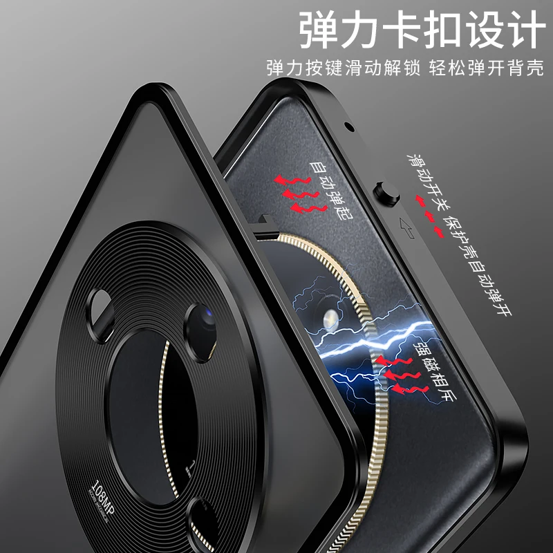 Aluminium Alloy Metal Frame For Honor X50 Case Matte Acrylic Back Cover Metal Bumper Camera Lens Protector Funda