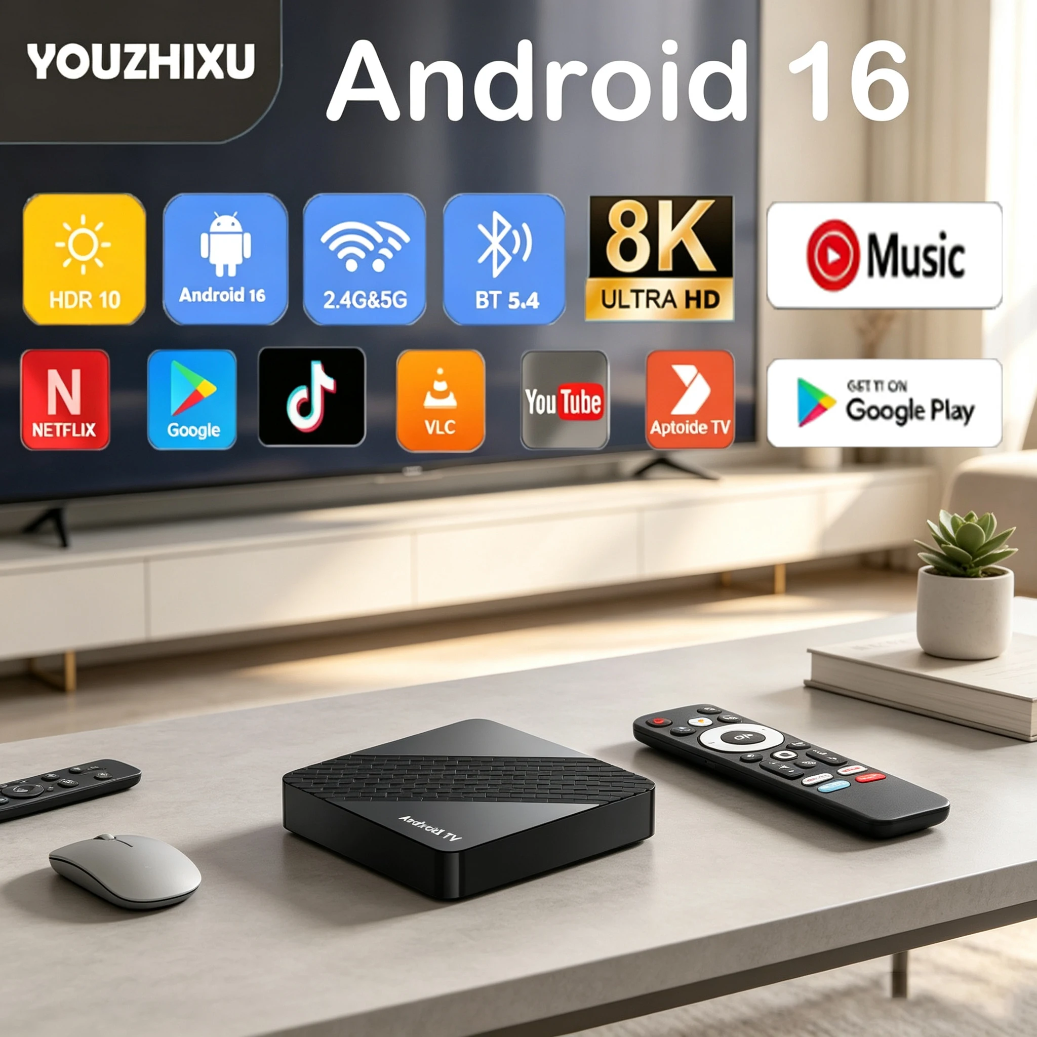 Android 16 Smart TV Box Rockchip RK3518 X10 Google Assistant 8K Video Bluetooth6.0 Media Player Sehr Schnelle Set-Top-Box 8GB+256GB
