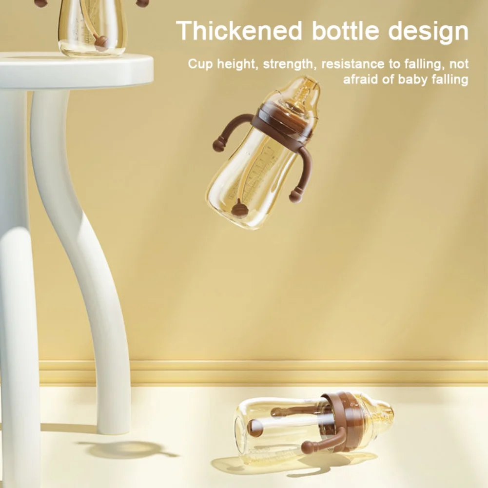 180/240/300ML Baby Bottle Toddler Baby Feeding Bottle with Handle Milk Anti-Choking Nipple Bottle Newborn Infant Cup