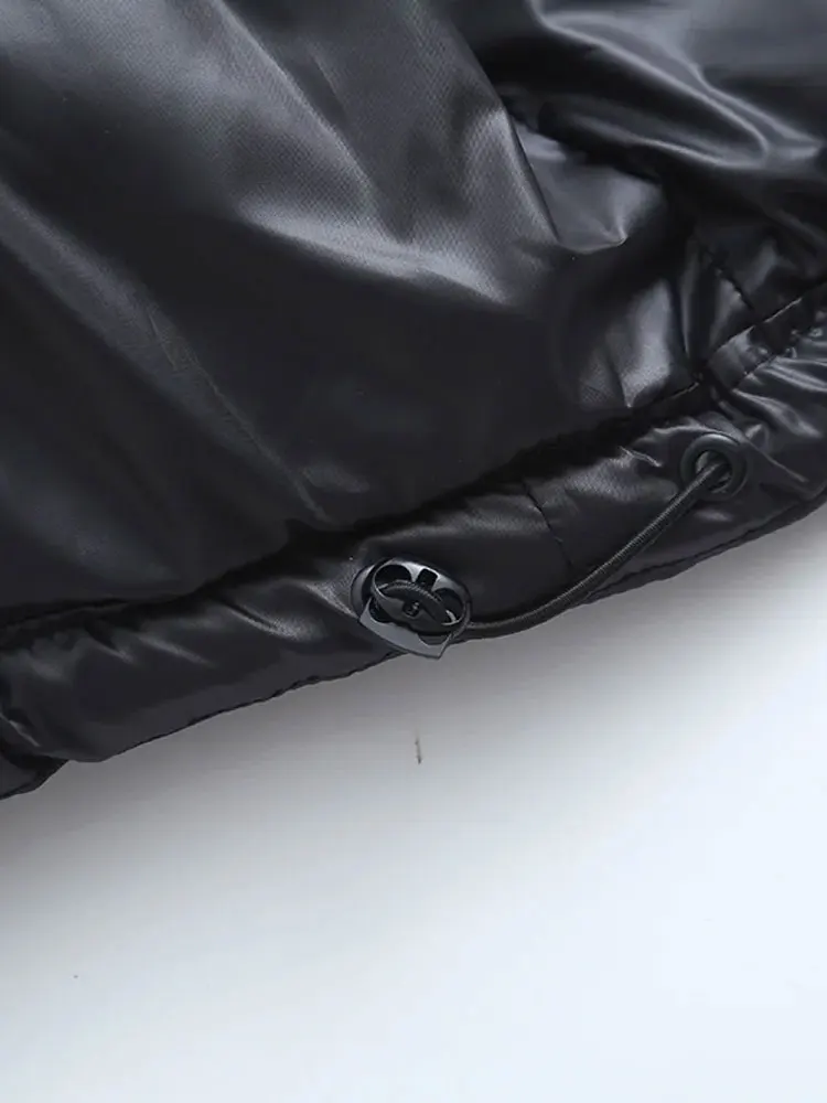 Chaqueta acolchada gruesa y cálida para mujer, abrigo Vintage de manga larga con cremallera frontal, prendas de vestir exteriores para mujer, Tops elegantes