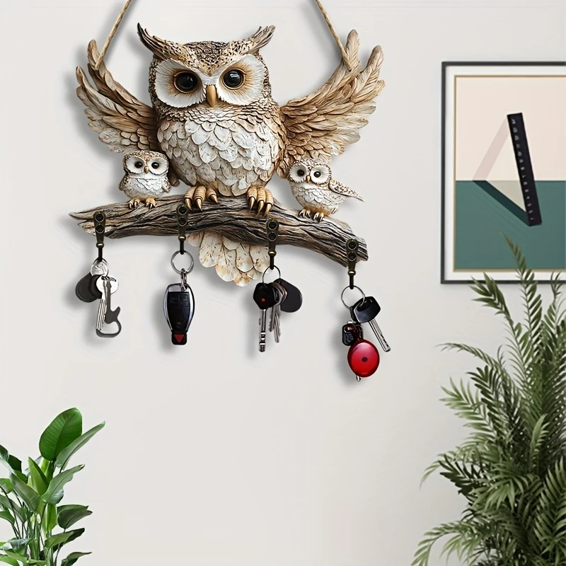 1pcs Flat Wooden Wall Key Hook Multi-Purpose Home Kitchen Porch Decoration Single-sided Color Environmental Protection Board