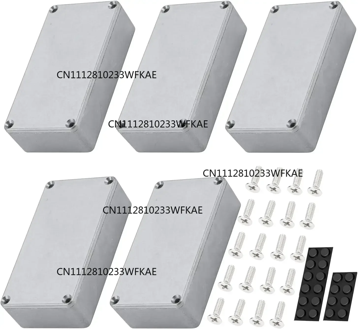 DaierTek 5PCS 1590B Guitar Pedal Enclosure Aluminum Diecast Stomp Box Case 112x61x32mm Toggle Switch Box