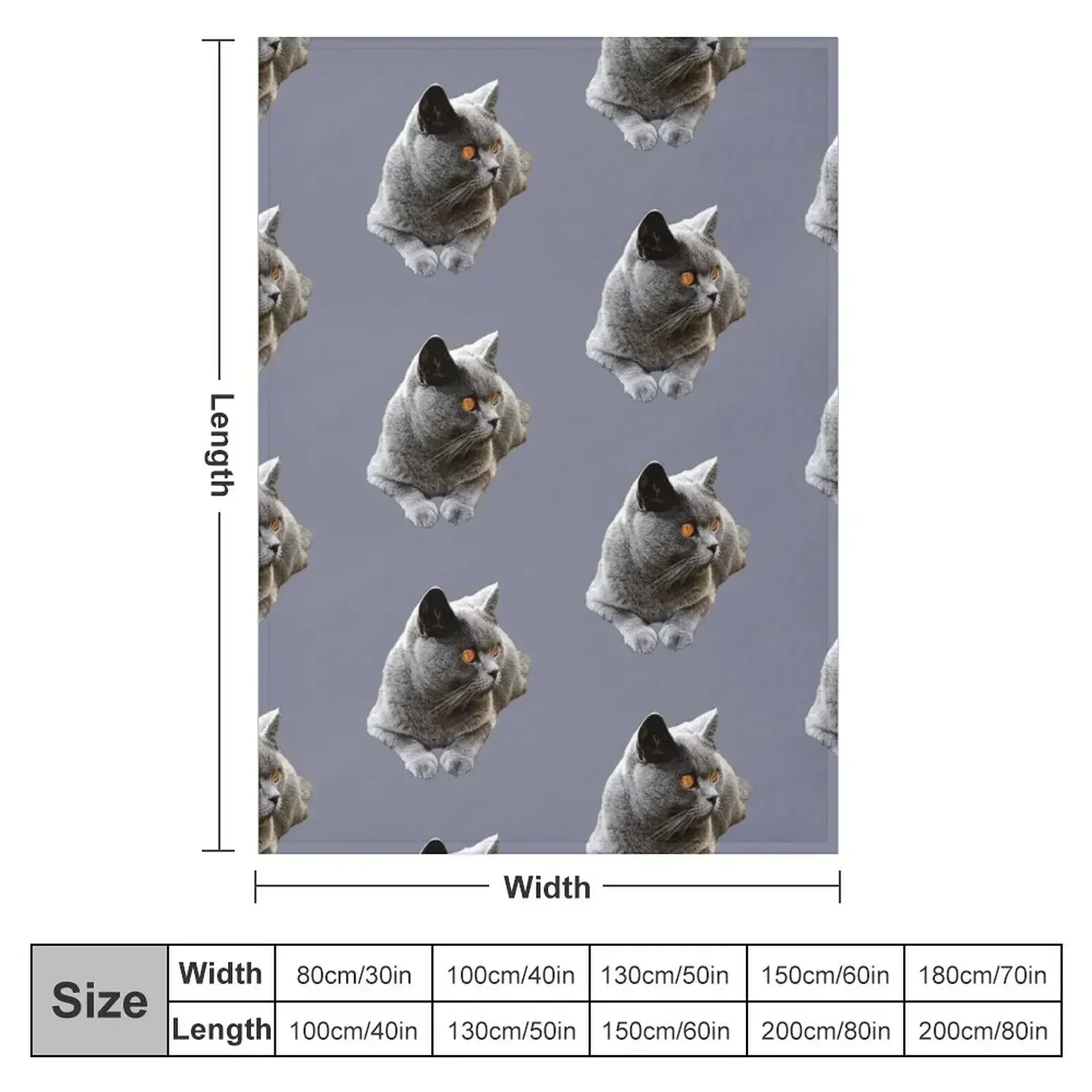 British Shorthair Blue Cat Throw Blanket Winter beds Hairy Sofa Quilt Decorative Sofas Blankets