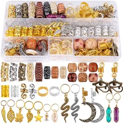 184PCS DIY Crystal Stone Horus Eye Moon Dreadlock Beads Hair Accessories for Braids Braid Clip In Hair Beads  for Hair Braiding