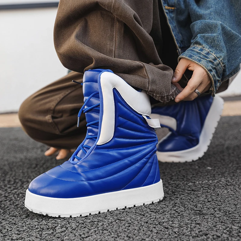 Мужские ботинки 2025 Новые зимние тапочки Теплая мужская обувь Водонепроницаемые нескользящие плюшевые кроссовки Мужские теннисные туфли Ботинки Мужские кроссовки Winte