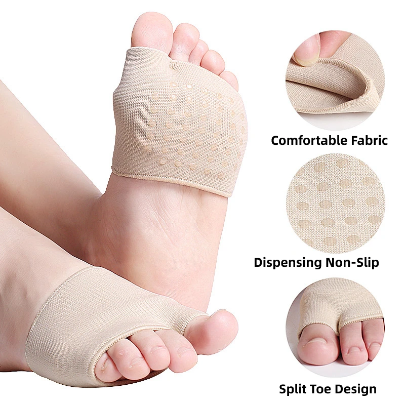 5Pairs Forefoot Socks Metatarsal Pads Toe Separators Pain Relief Insole Bunion Orthotics Hallux Valgus Corrector Feet Care