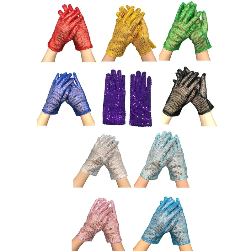 

652F Glitter Gloves Sequin Gloves Women Prom Gloves Performance Gloves Banquet Gloves Dinner Dress Gloves Dance Gloves
