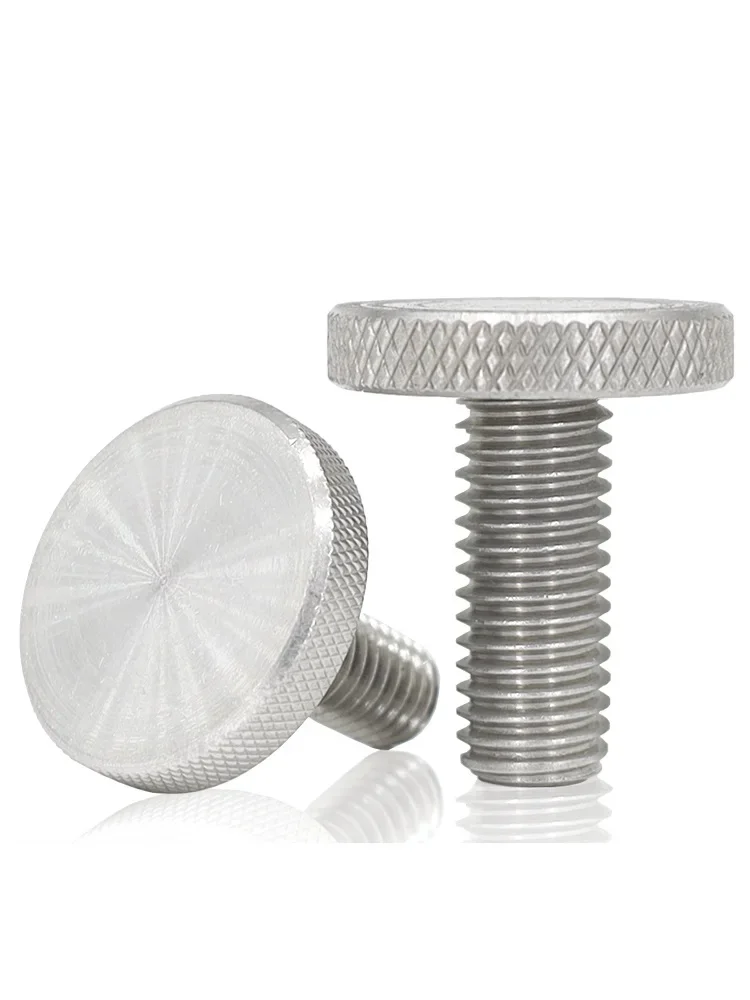 304 الفولاذ المقاوم للصدأ M2M2.5M3M4M5M6M8M10 Knurl شقة مستديرة رئيس اليد تشديد الستار جدار الزجاج الإبهام مسمار مزلاج الإعلان مسمار