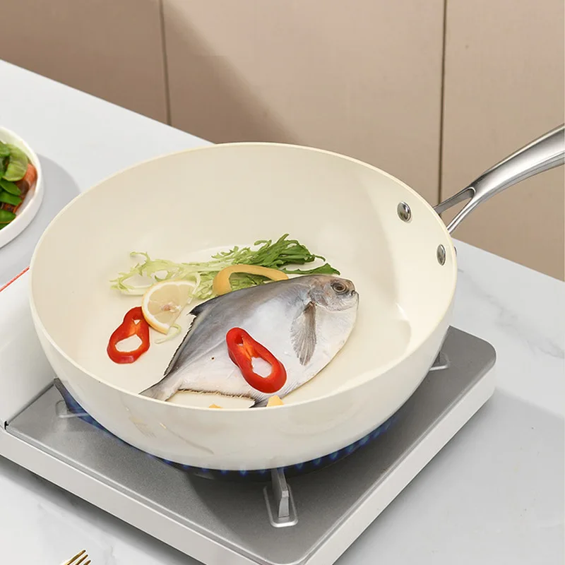 28cm Cobblestone Non Stick Pan Pan Pan Frying Pan Deep Frying Pan Induction Cooker Gas Stove Universal Cooking Food