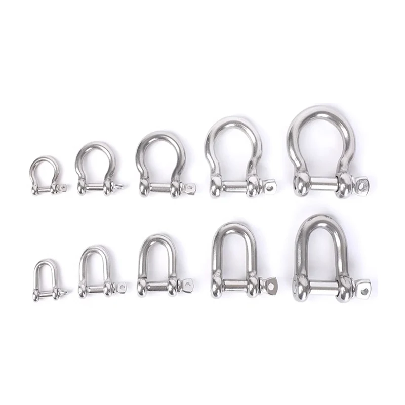 1PCS M4-M25 304/316 Stainless Steel D-type Shackle Bow U-type  High-Strength Lifting Ring Buckle Connection Fixed Chain