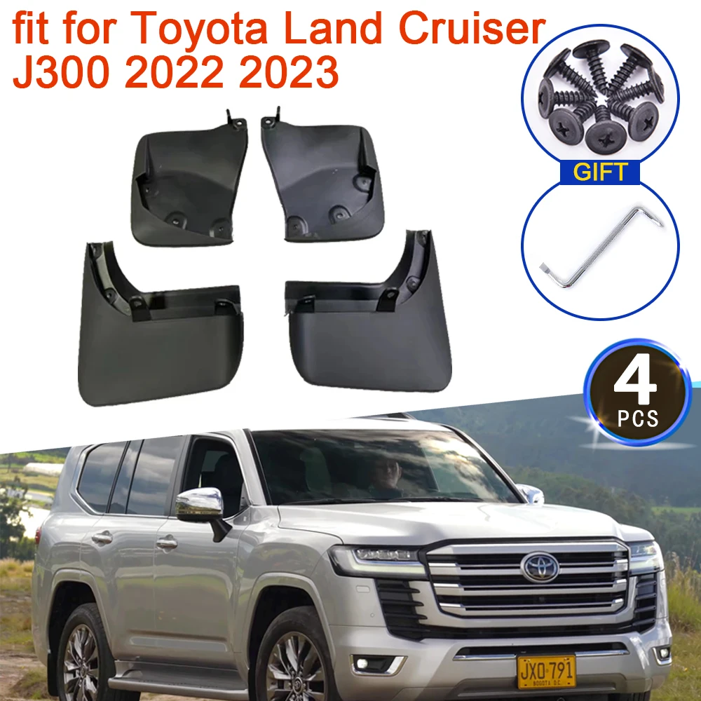 

Mudguards For Toyota Land Cruiser LC300 FJ300 300 2022 2023 J300 Auto Mud Upgrade 4x Front Rear Wheel Fender Mudflap Accessories