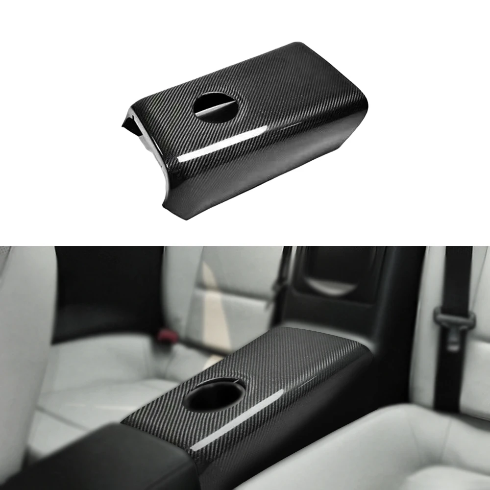 Real Carbon Fiber Rear Seat Armrest Panel Cover Trim for Nissan GTR R35 2008-16