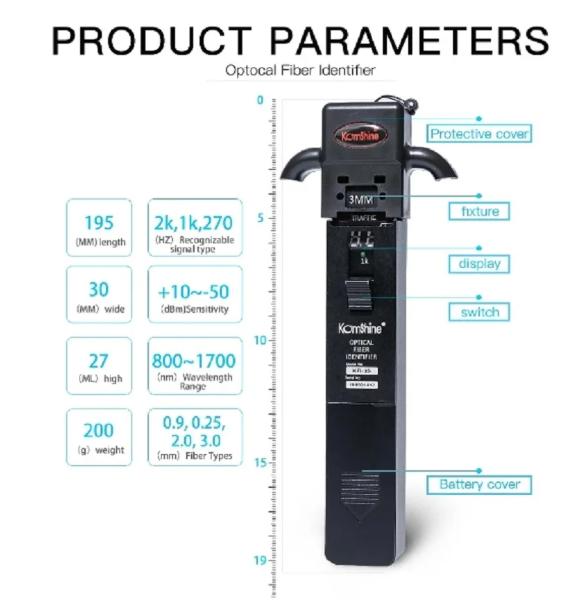 Imagem -05 - Komshine-fiber Identifier com Uma Operação Chave Kfi35 Identificador Óptico