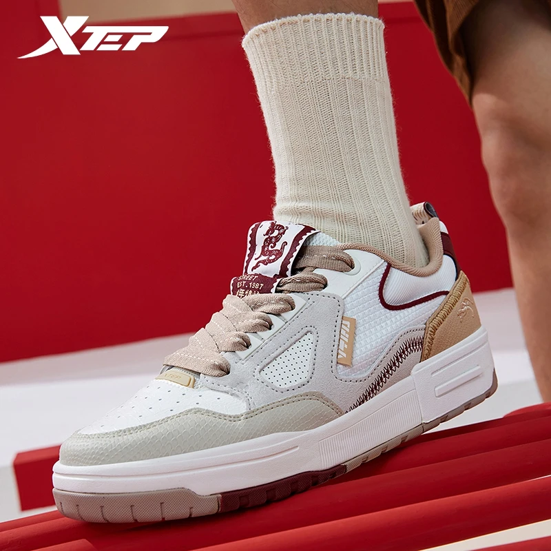 Xtep Skateboarding Shoes For Men 2024 Spring Fashion Street Style Men\'s Sports Shoes Comfortable Leisure Sneakers 976119310065
