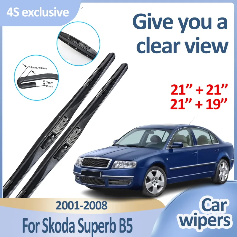 

Автомобильные передние щетки стеклоочистителя для Skoda Superb B5 3U 2001 2002 2003 2004-2008, прочные гладкие щетки для ветрового стекла, аксессуары, инструменты