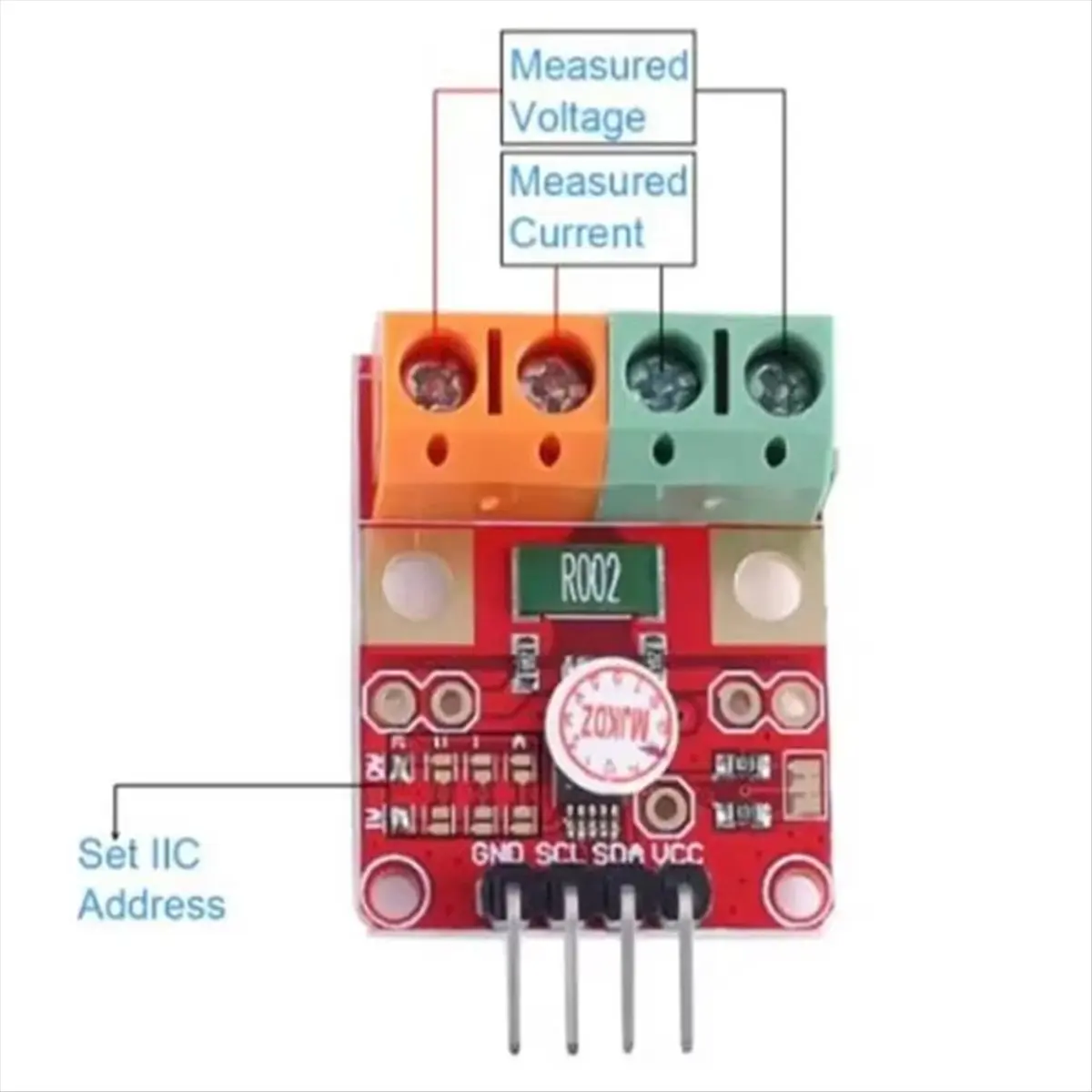 ABGN INA226 Current Voltage Monitoring Sensor Module IIC Interface Bi-Directional Zero-Drift Breakout Board INA226