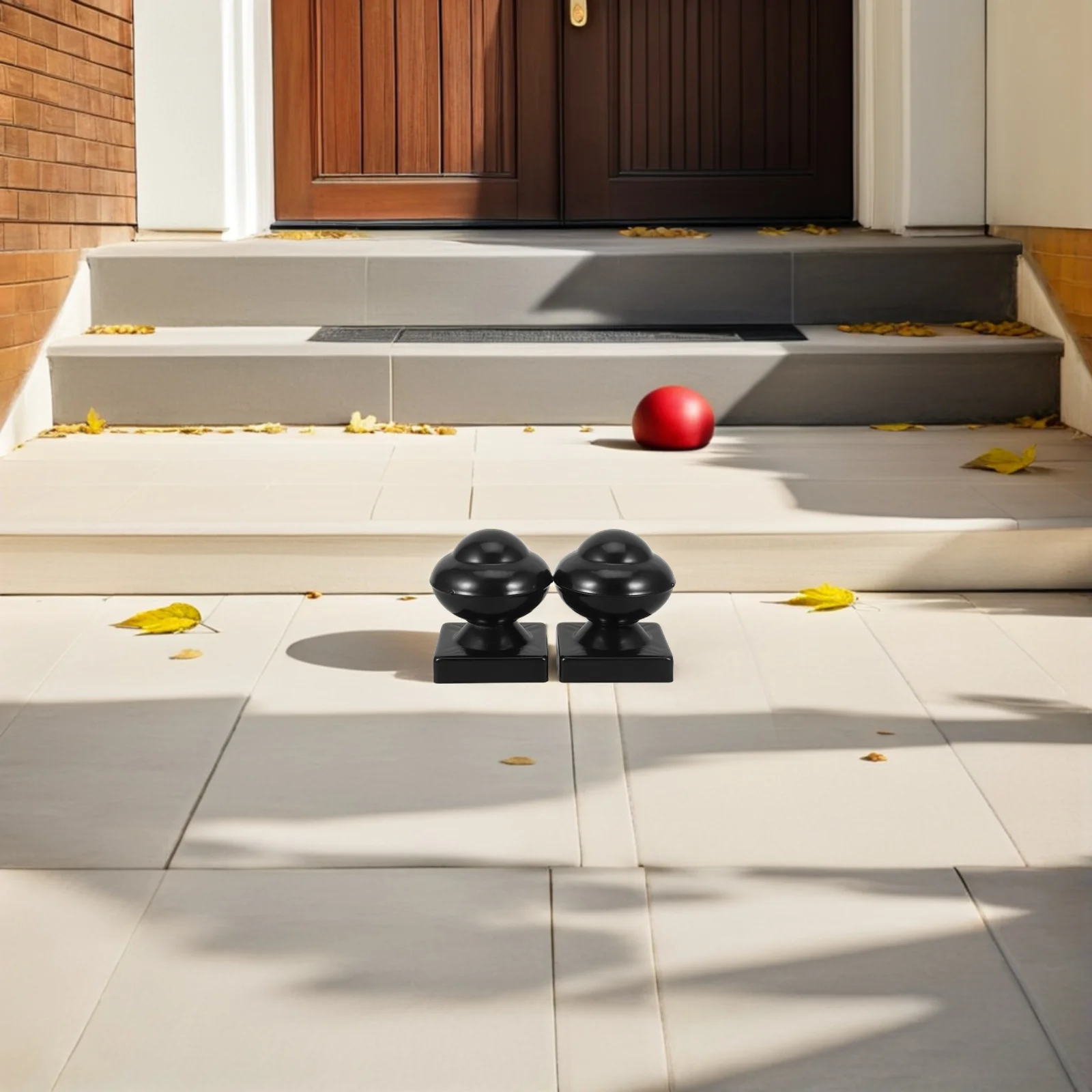 2 قطعة قبعات عمود الحديد للخدمة الشاقة مانعة لتسرب الماء سطح السفينة القبعات العالية تركيبات البوابة الزخرفية حديقة سياج الملحقات-عمدة السياج #5