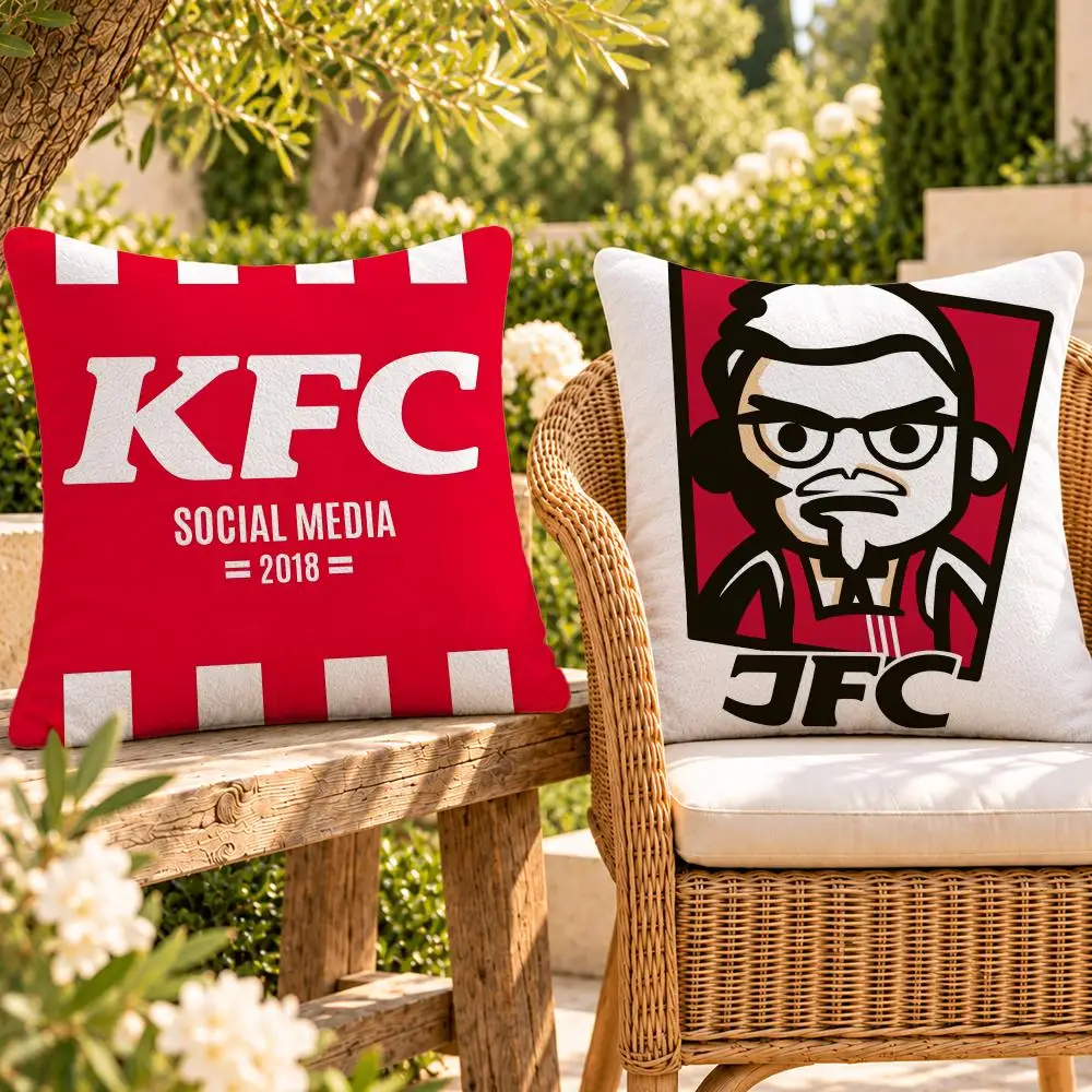 Food Crispy Kentucky Fried Chicken Cushion Cover Soft Plush Throw Pillow Cover Washable Sofa Bed Patio Chair Home Decor