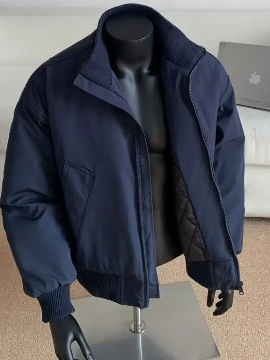 

Cleanfit American Sle Stand Collar Workwear Jaet ex Casual Faionable Cotton Flight Jaet Warm Long Sve Coat