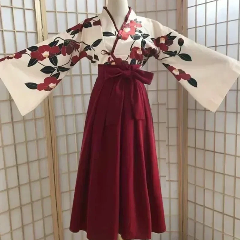 Kimono Haori Yukata Aziatische Kleding Sakura Meisje Japanse Stijl Bloemenprint Vintage Jurk Vrouw Oosterse Camellia Love Kostuum