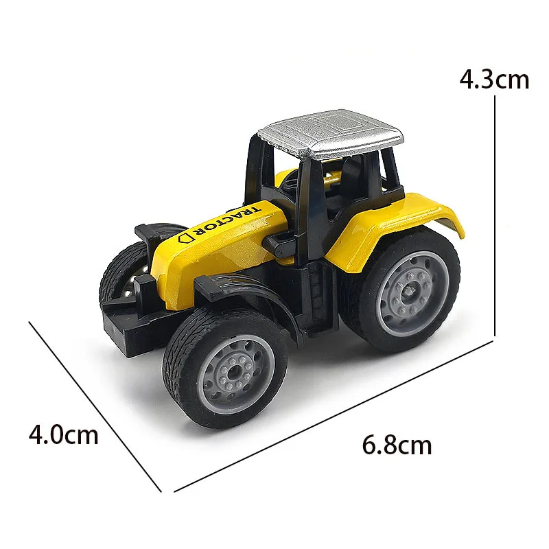 1 pz modelli di trattori in lega + PVC giocattoli mini 7 cm decorazioni per veicoli agricoli collezione ornamenti bambole per bambini regalo per bambini