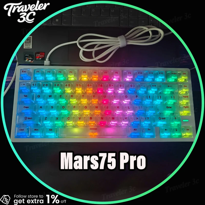 

Распродажа IROK Carotmas Mars75 Pro игровая клавиатура с магнитным переключателем клавиатура 8K RT0,001 мм с низкой задержкой ARGB прокладка эргономичная прокладка ПК