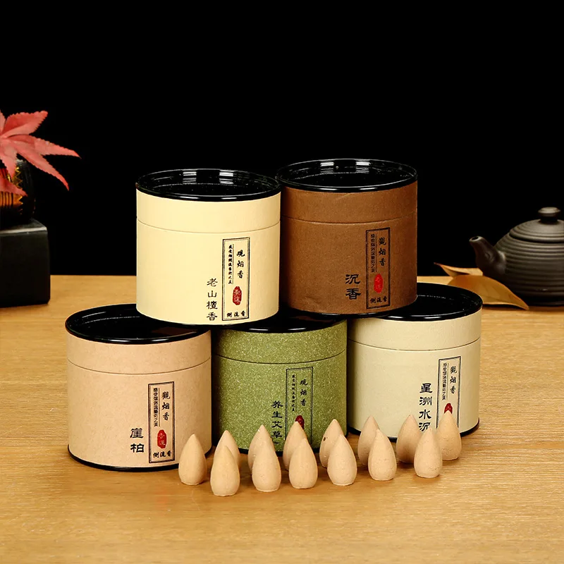 Y conos de incienso de reflujo de sándalo 100% Natural para Micro quemador de cascada de paisaje, conos de reflujo de madera de agar hechos a mano, incienso