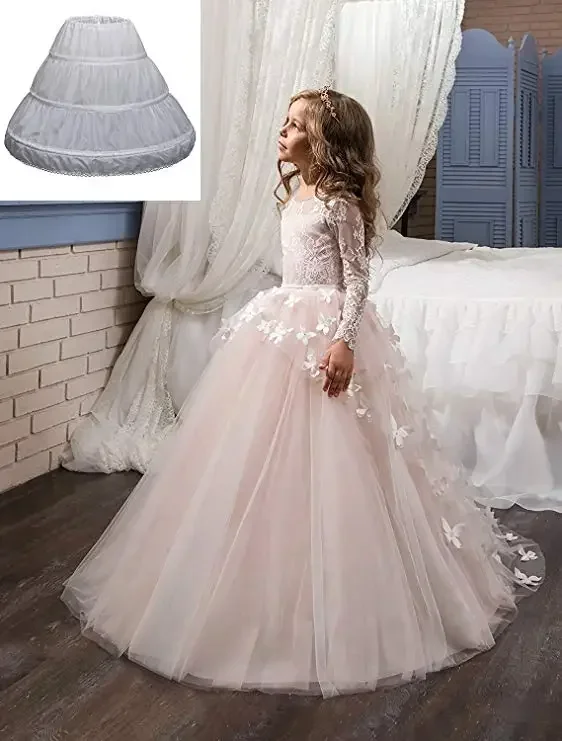 Deslizadores nupciales, enagua de boda, ropa interior blanca, Falda Brautpetticoat, crinolina larga, capa de enagua de línea A