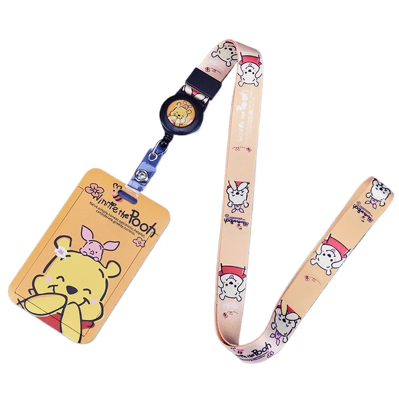 

Disney ID Badge Holder for Students Cute Mickey Winnie the Pooh StellaLou Design Retractable Lanyard for Bus Metro School