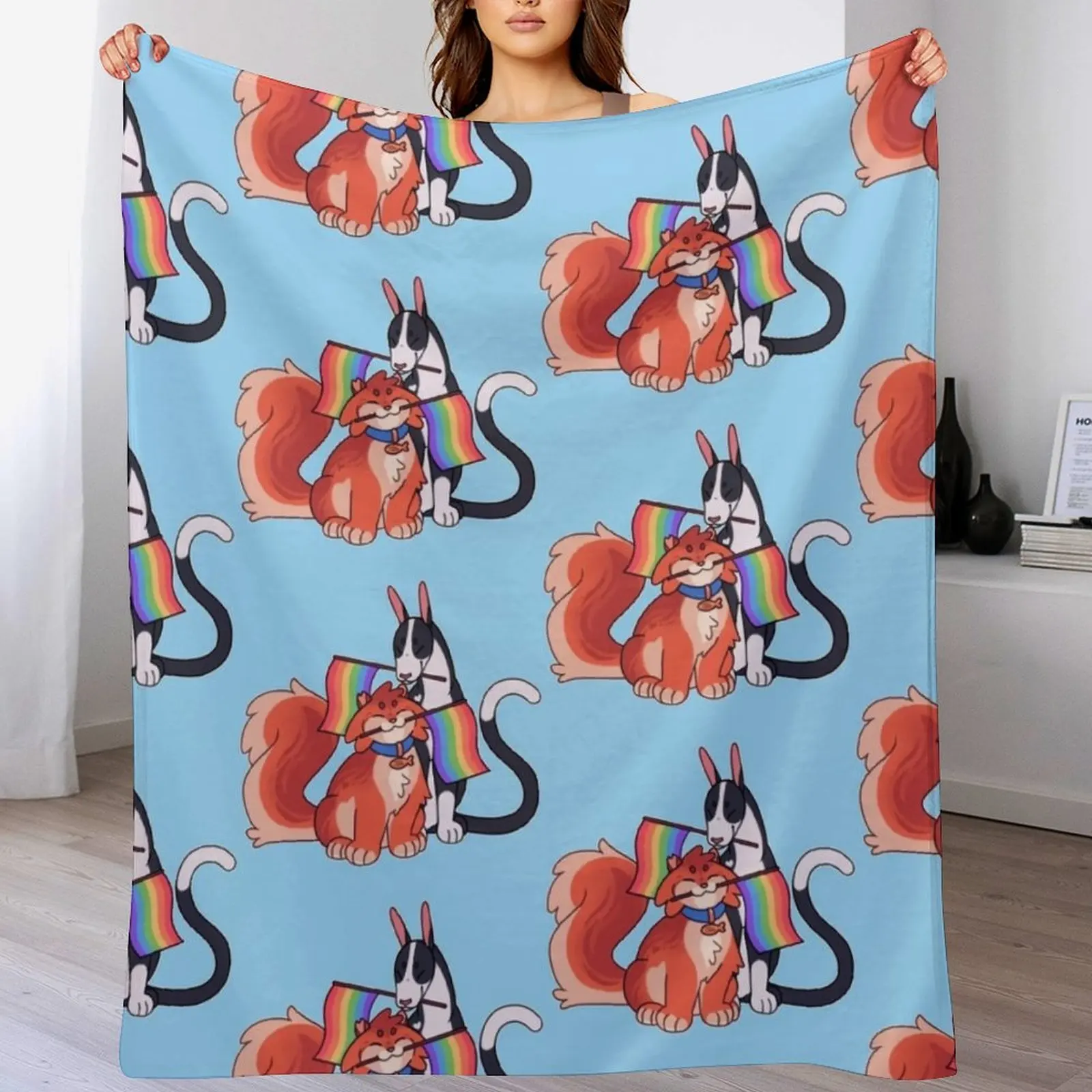 

Warrior Cats: Tallstar & Jake Pride Throw Blanket Picnic Sofa Quilt Hairy Luxury Brand Blankets