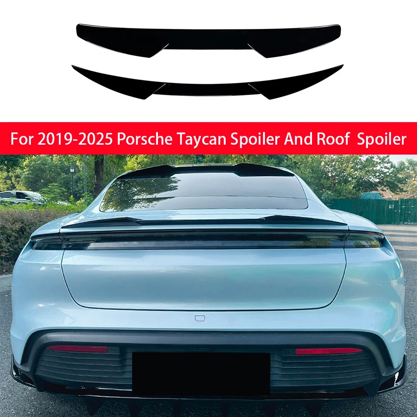 

Для Porsche Taycan 2019-2025 годов, спойлер на крышу заднего окна, крылья, спойлер багажника, черный карбоновый тюнинг, аксессуары для стайлинга автомобилей