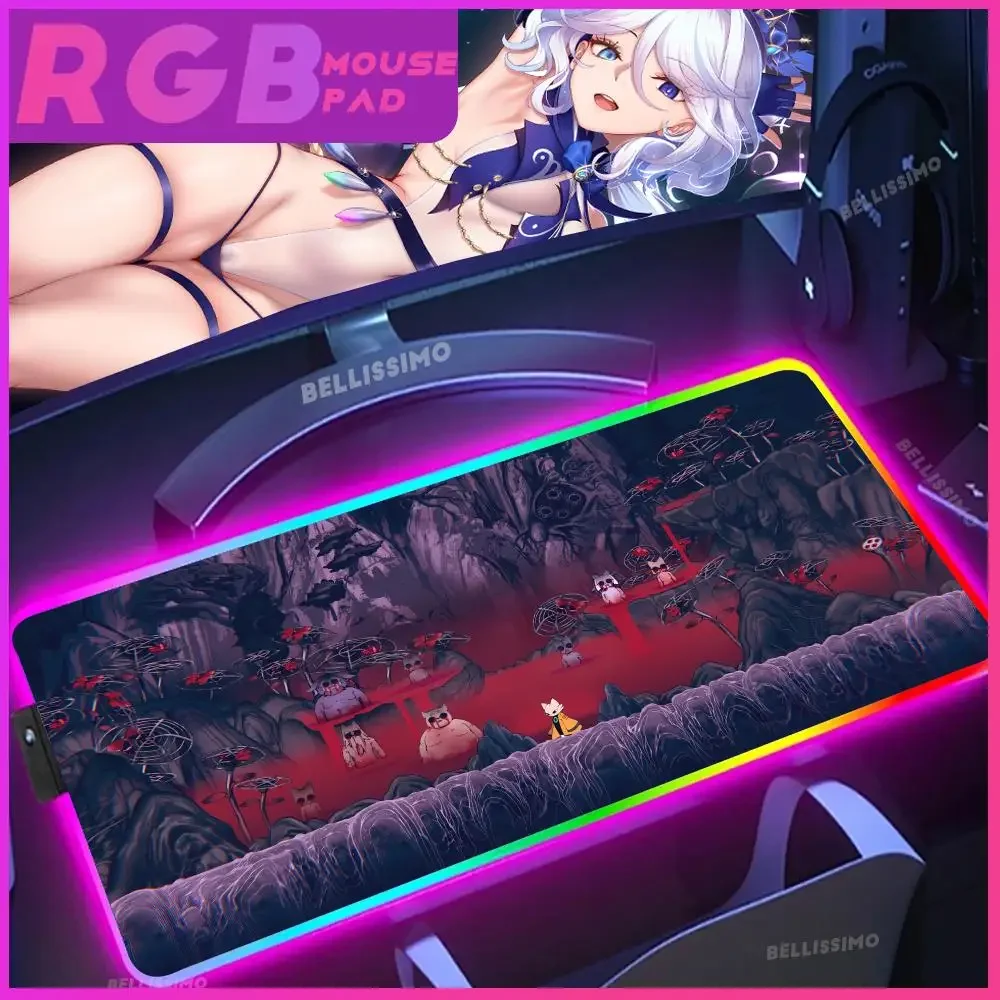 Rgb Indie Adventure Vechtspel Negen Sols Muismat Gamen Groot Cool Toetsenbord Bureau Spel Rubber Kantooraccessoires No-Slip Mat