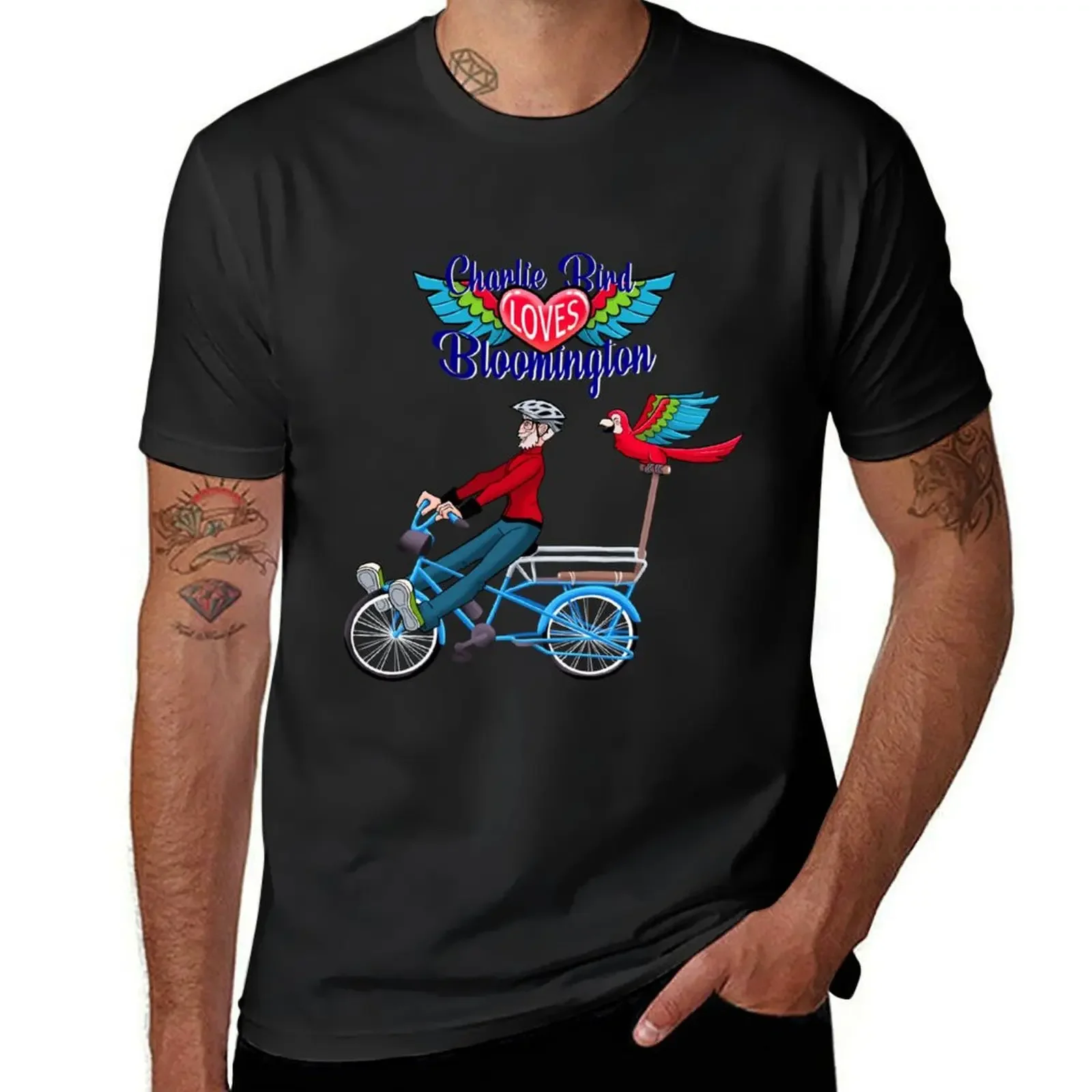 

Charlie Bird Loves Bloomington T-Shirt hippie clothes plus size clothes street wear Blouse workout shirts for men