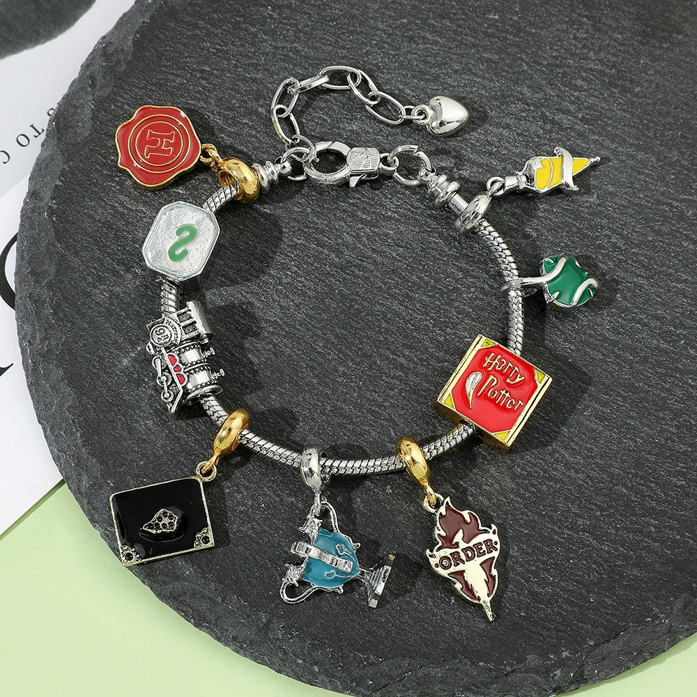 Movie-themed Slytherin House bracelet accessories, surprise magical bracelet charms view 5