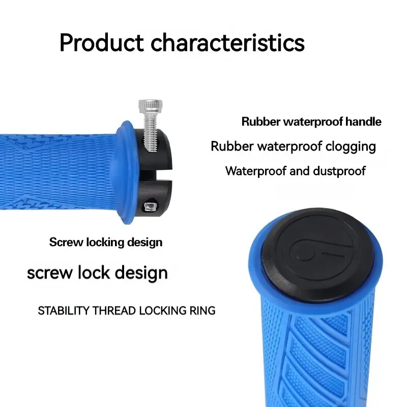 ENLEE Cycling Bike Rubber Handle Cover Anti-Slip Shock Absorber Grip Mountain Bike Handle Universal Unilateral Locking