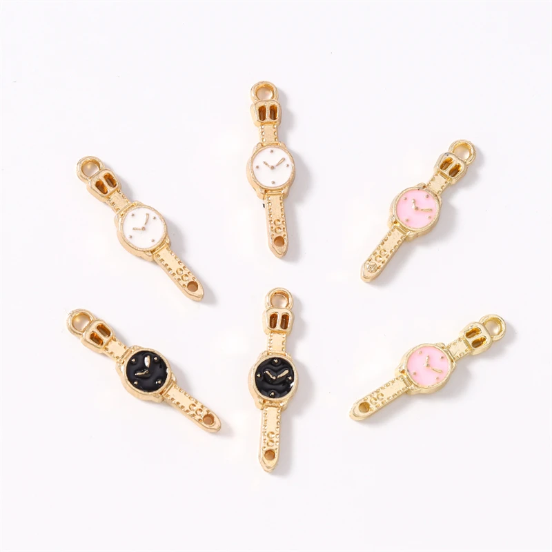 Duarte 20 Teile/los Niedliche Kleine Emaille Uhr Charms Anschlüsse für Schmuck Machen DIY Armbänder Halsketten Handgemachte Handwerk Liefert – Detail 11