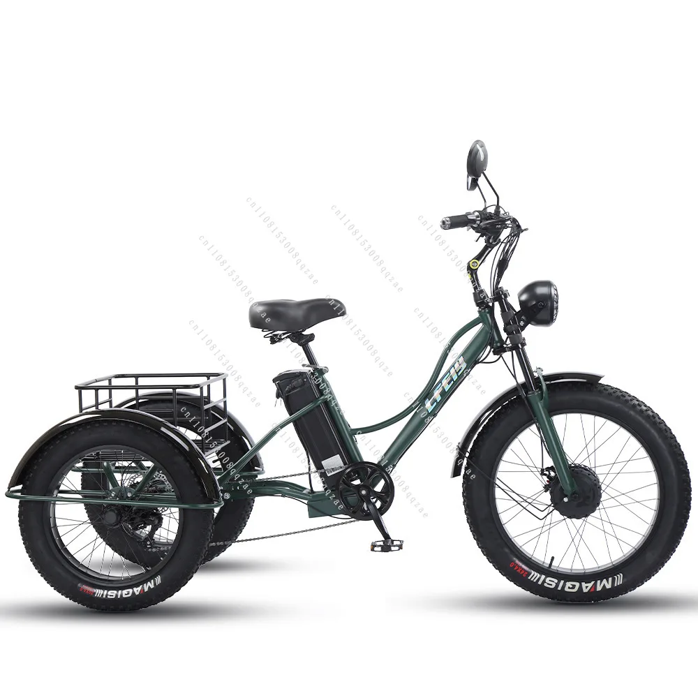 

24-Inch Cheetah Electric Tricycle Fat Tire Pedal Power Electric Tricycle Thick Tire
